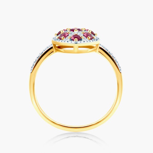 Pierścionek SAVICKI: dwukolorowe złoto, rubiny, diamenty